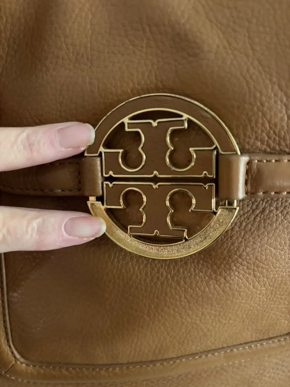 Tory Burch Amanda Tan Leather Tote Handbag Satchel